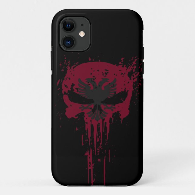 Red Grunge skull  Case-Mate iPhone Case (Back)