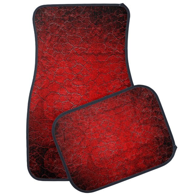 Red grunge texture black gradient car floor mat (Set)