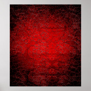 Red grunge texture black gradient poster