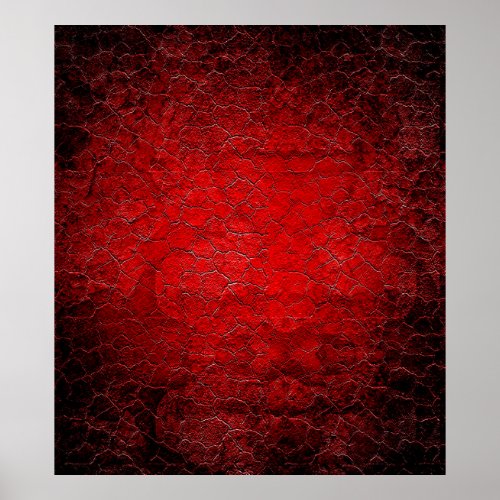 Red grunge texture black gradient poster