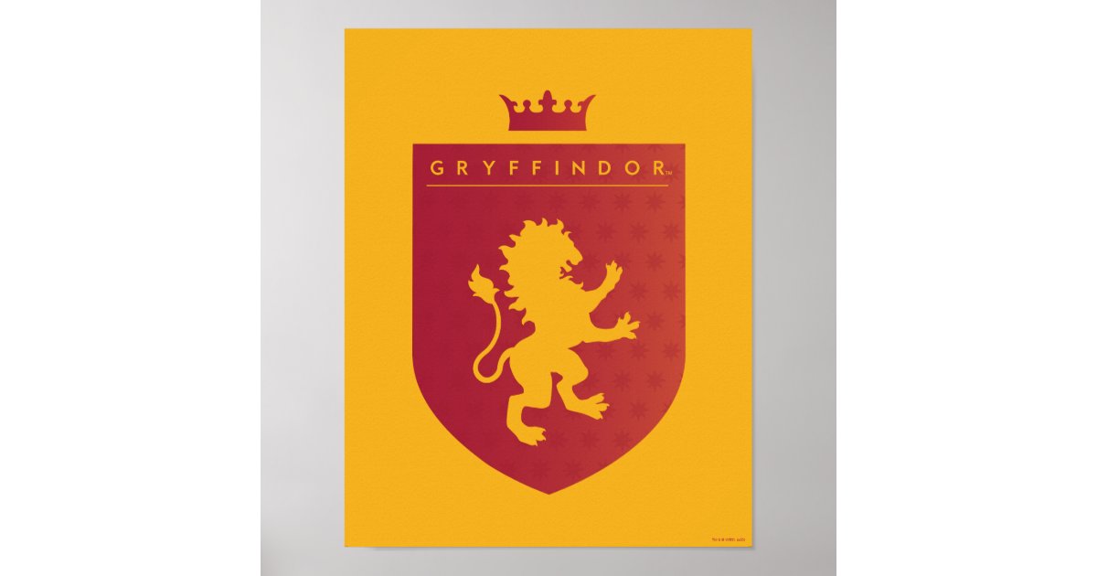 Red GRYFFINDOR™ Crowned Crest Poster | Zazzle