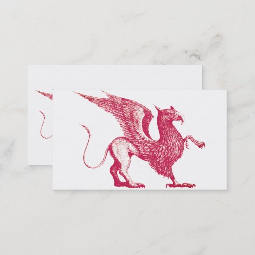 Red Gryphon Or Griffin Business Card