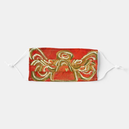 Red Guardian Angel Art Custom Face Masks (Front, Folded)