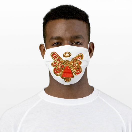 Red Guardian Angel Art Custom Face Masks (Worn)