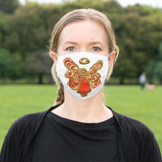 Red Guardian Angel Art Custom Face Masks (Outside)
