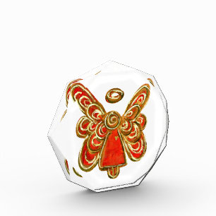 Red Guardian Angel Art Paperweight Acrylic Award