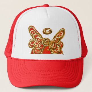 Red Guardian Angel Custom Art Hat or Cap