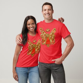 Red Guardian Angel Custom Christmas Art T-Shirt