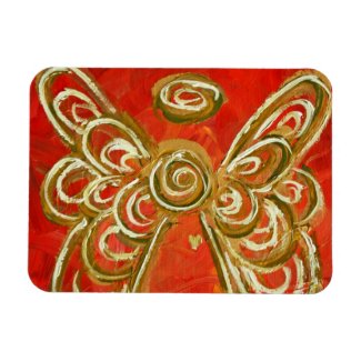 Red Guardian Angel Custom Magnet Art Painting