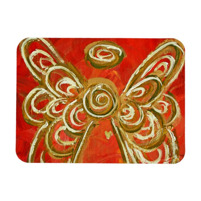 Red Guardian Angel Custom Magnet Art Painting (Horizontal)
