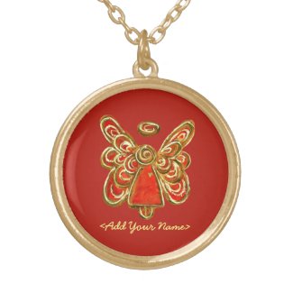 Red Guardian Angel Series Gold Necklaces