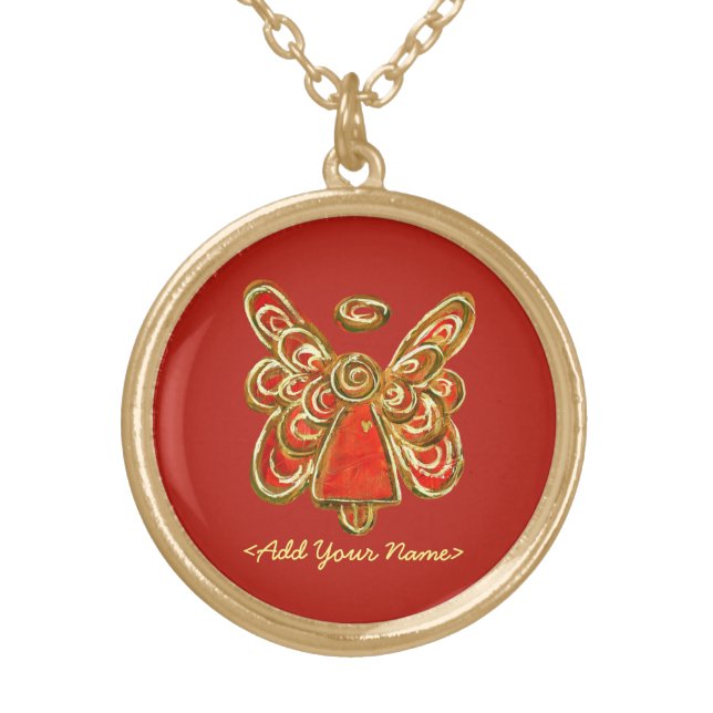 Red Guardian Angel Series Gold Necklaces (Front)