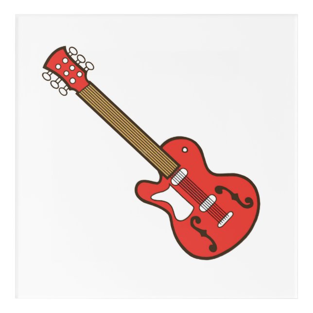 Red Guitar Acrylic Print (Front)