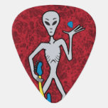 Red Guitar Alien Guitar Pick Plectrum at Zazzle