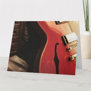 Red Guitar Better Letterpress Thank You Card