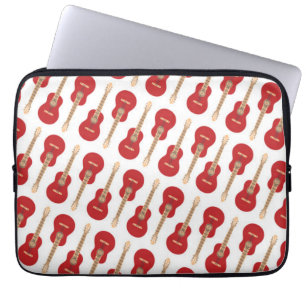 Red Guitar Pattern Laptop Sleeve