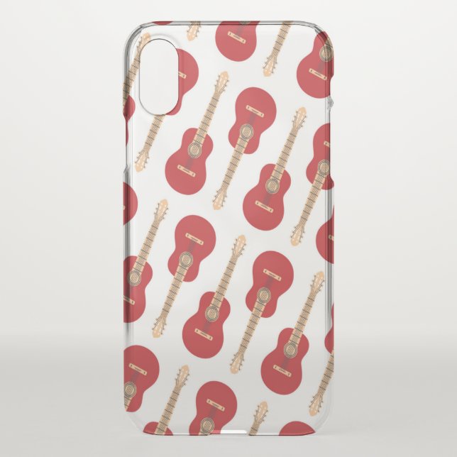 Red Guitar Pattern Uncommon iPhone Case (Back)