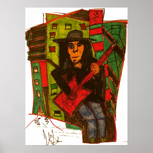 red guitar poster (Front)