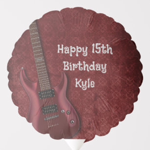 Red Guitar Teen Boys Birthday Party Balloon
