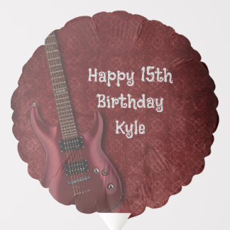 Red Guitar Teen Boys Birthday Party Balloon