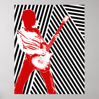 Red Guitarist Poster