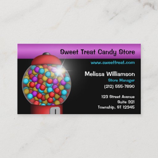 Customizable Red Gumball Machine Business Cards