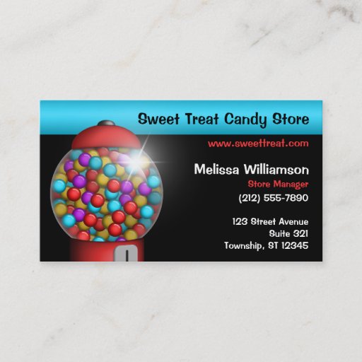 Customizable Red Gumball Machine Business Cards