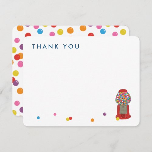 Red Gumball Machine Candy Bubble Gum Thank You  Note Card