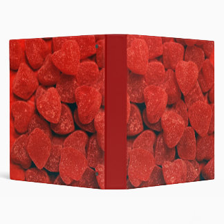 Red Gumdrop Hearts 3 Ring Binder