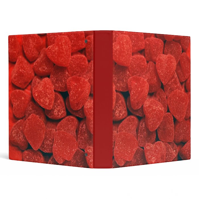 Red Gumdrop Hearts Vinyl Binder