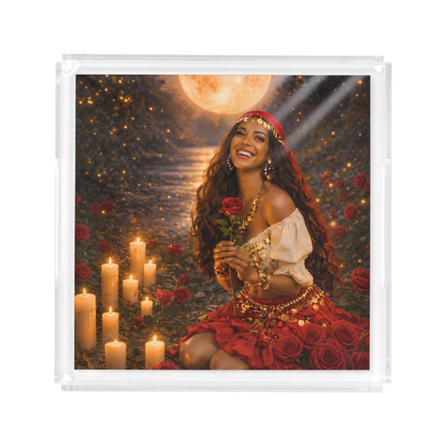 red gypsy  acrylic tray (Front)
