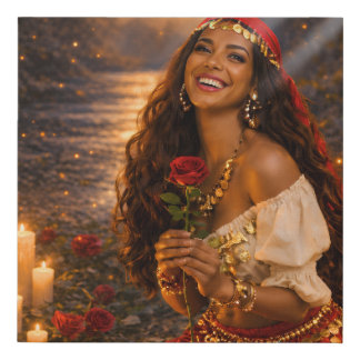 red gypsy  faux canvas print