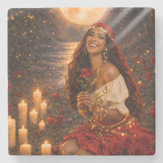 red gypsy trivet  stone coaster