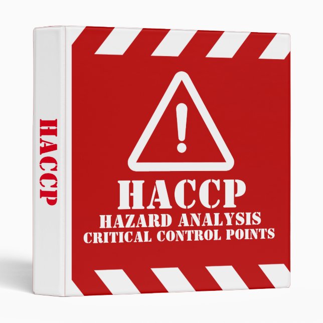 Red HACCP Hazard Analysis 3 Ring Binder (Front/Spine)