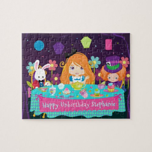 Red Hair Alice Tea Party Jigsaw Puzzle