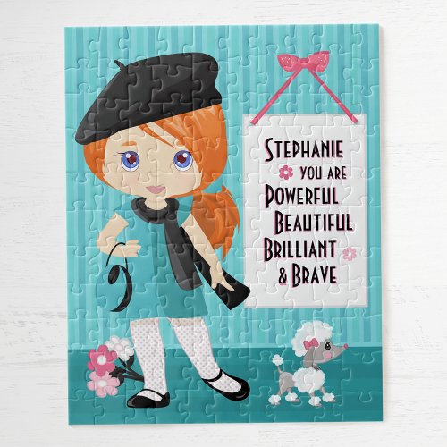 Red Hair Beautiful and Brave Girl Jigsaw Puzzle