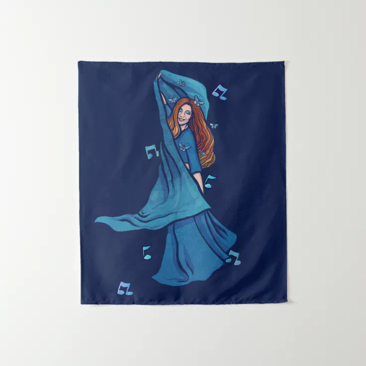 Red Hair Belly Dancer art Belly Dancing Redhead Tapestry | Zazzle