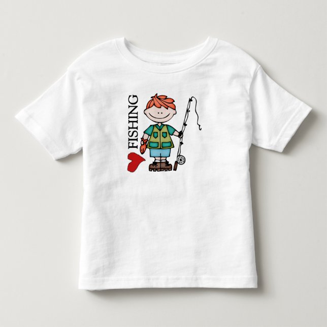 Red Hair Boy I Love Fishing Toddler T-shirt (Front)