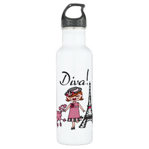 Red Hair Diva Stainless Steel Water Bottle