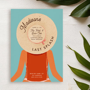 Red Hair Girls Weekend Bachelorette Pool Party Invitation