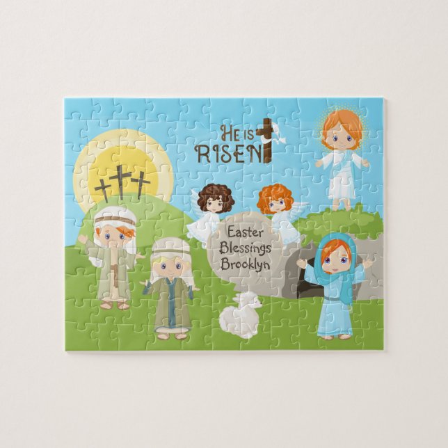 Red Hair He is Risen Easter Jigsaw Puzzle (Horizontal)