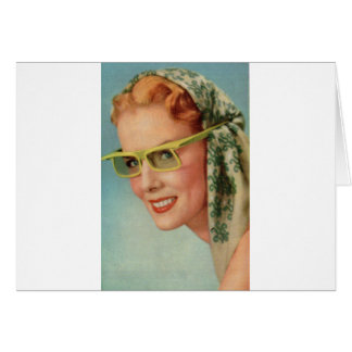 red hair, lemon yellow sunglasses cards