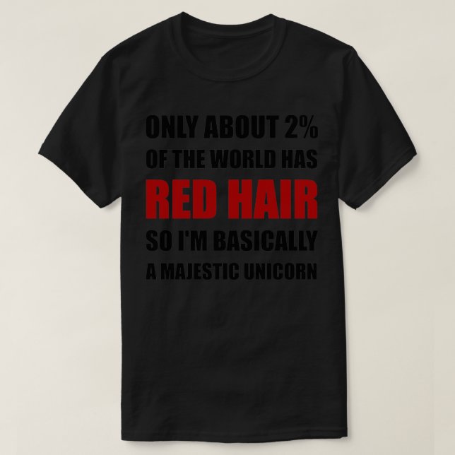 Red Hair Majestic Unicorn 3 T-Shirt (Design Front)