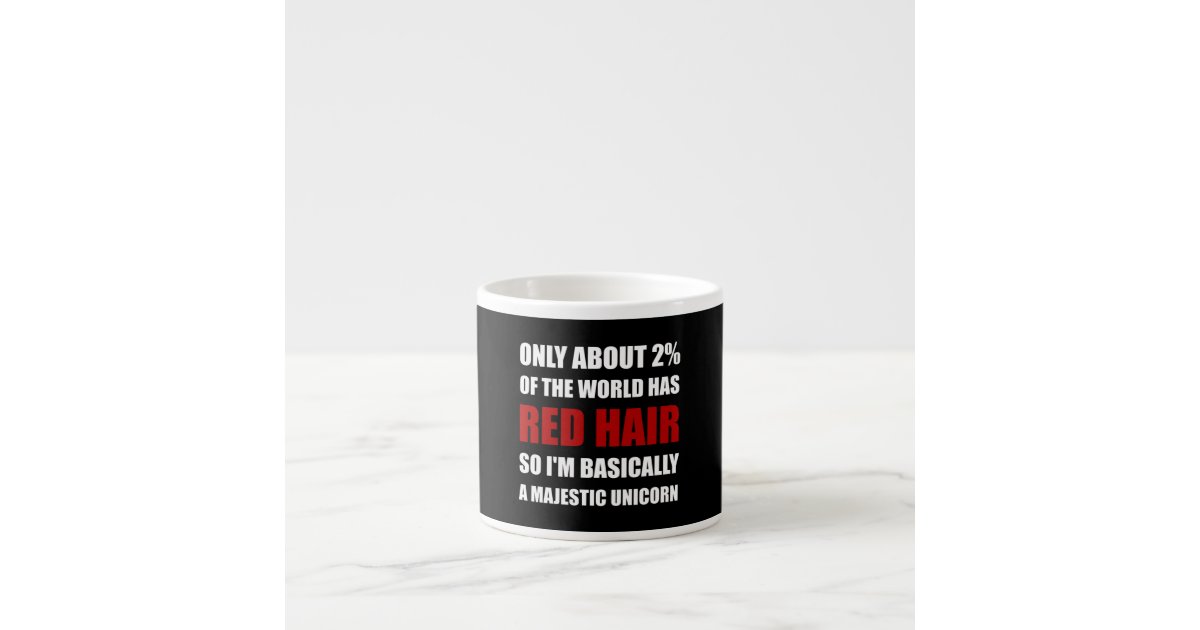 Red Hair Majestic Unicorn Espresso Cup Zazzle Com