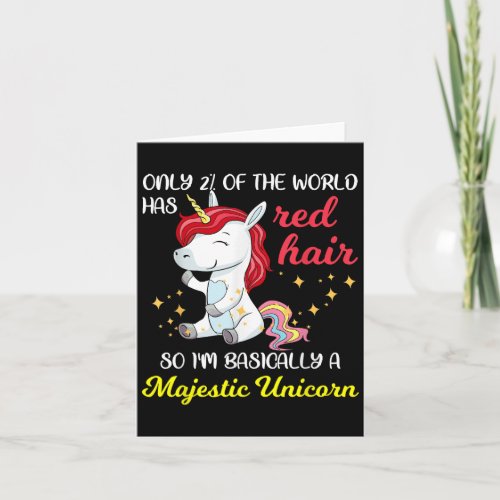 Red Hair Majestic Unicorn Funny Ginger Head Pride  Card