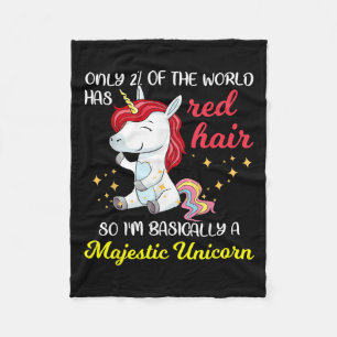 Red Hair Majestic Unicorn Funny Ginger Head Pride Fleece Blanket