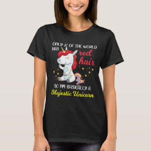 Red Hair Majestic Unicorn Funny Ginger Head Pride  T-Shirt