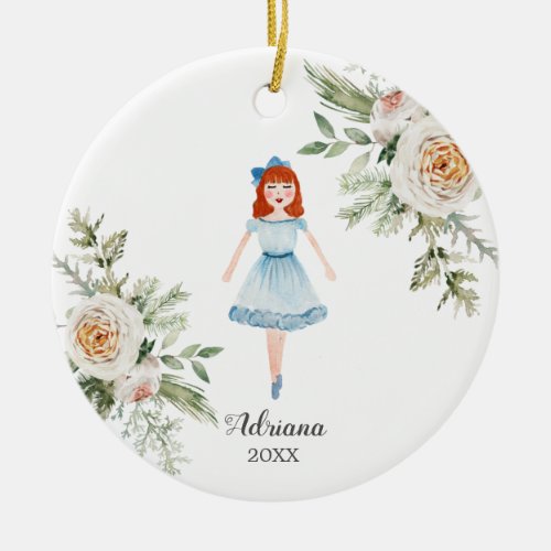 Red Hair Personalized Nutcracker ornament Girl