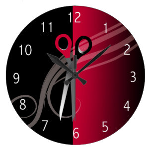 red hair salon clock