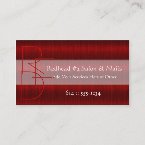 Red Hair Salon Stylist Hair Beauty Business Cards